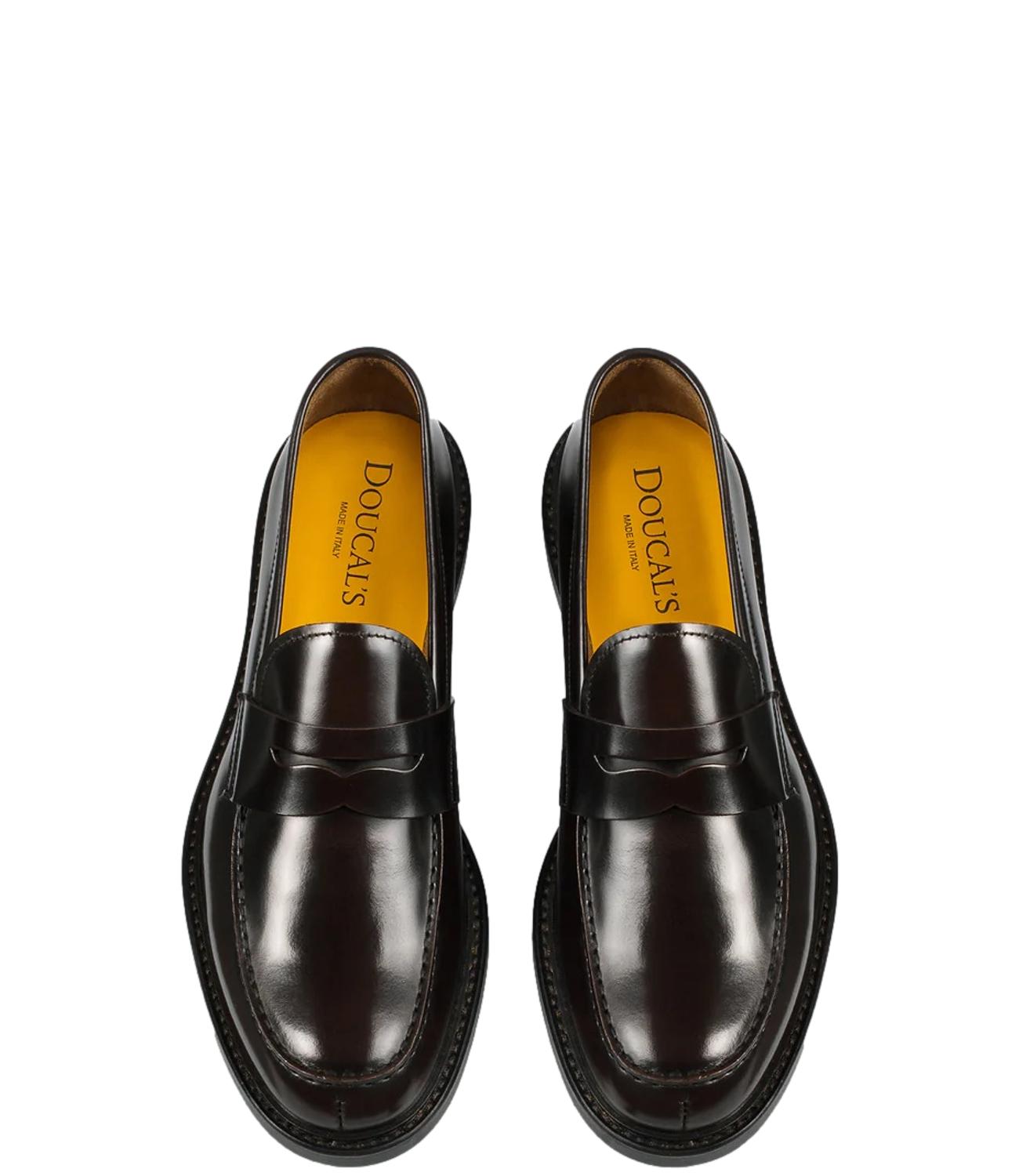 Doucal's mocassino in pelle marrone uomo