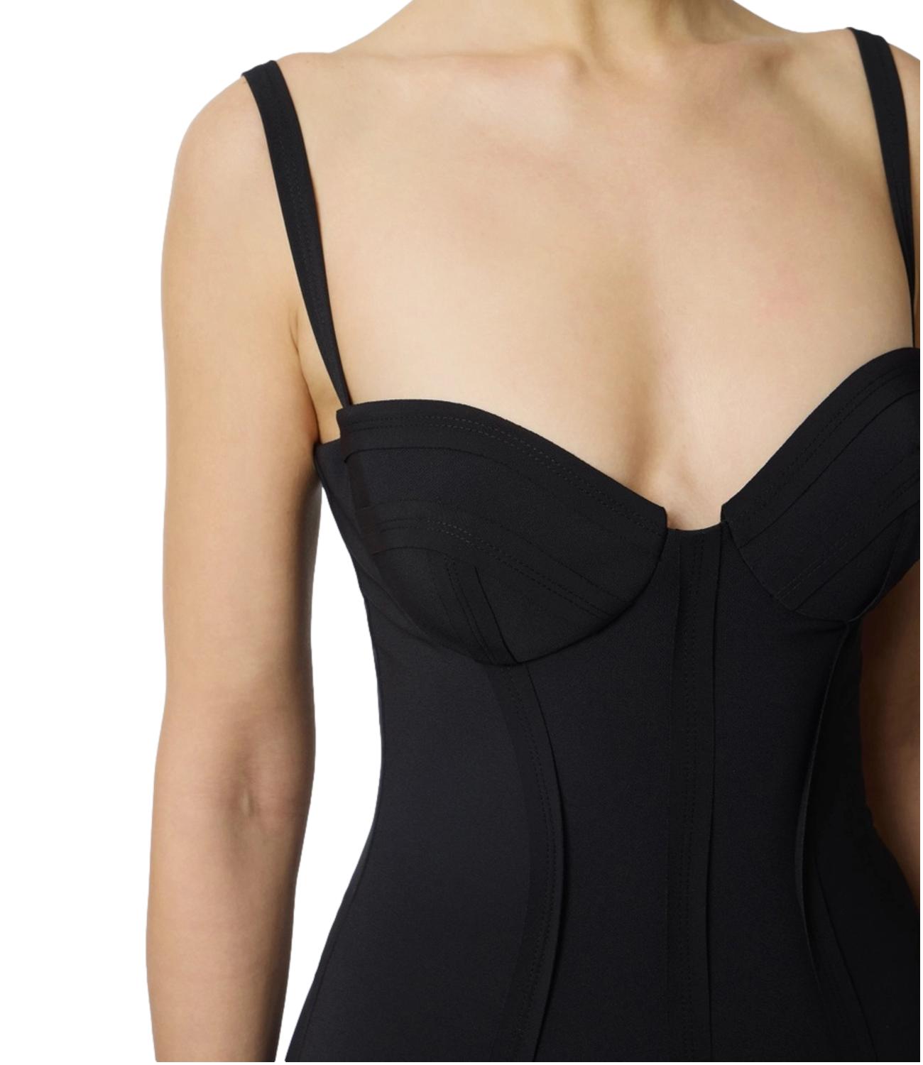 EF Abito in crêpe leggero nero donna