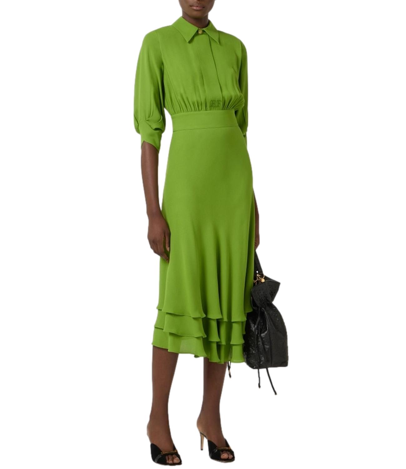 EF Abito in georgette verde donna