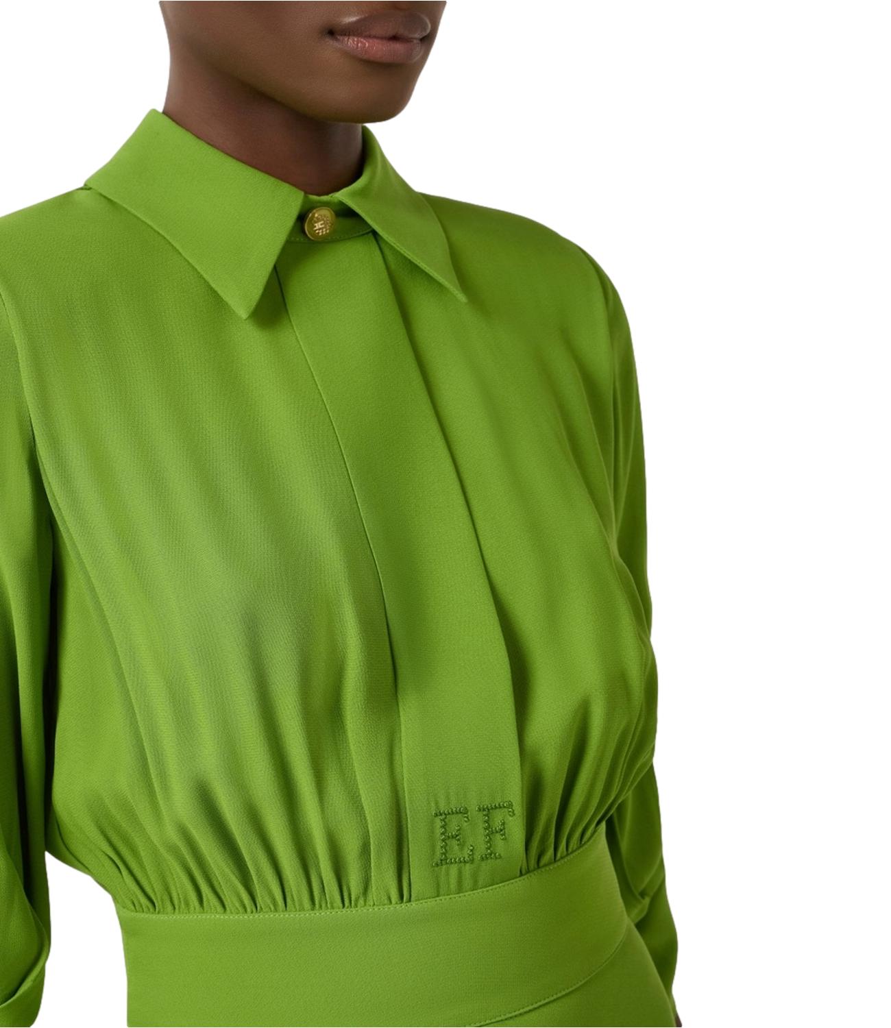 EF Abito in georgette verde donna