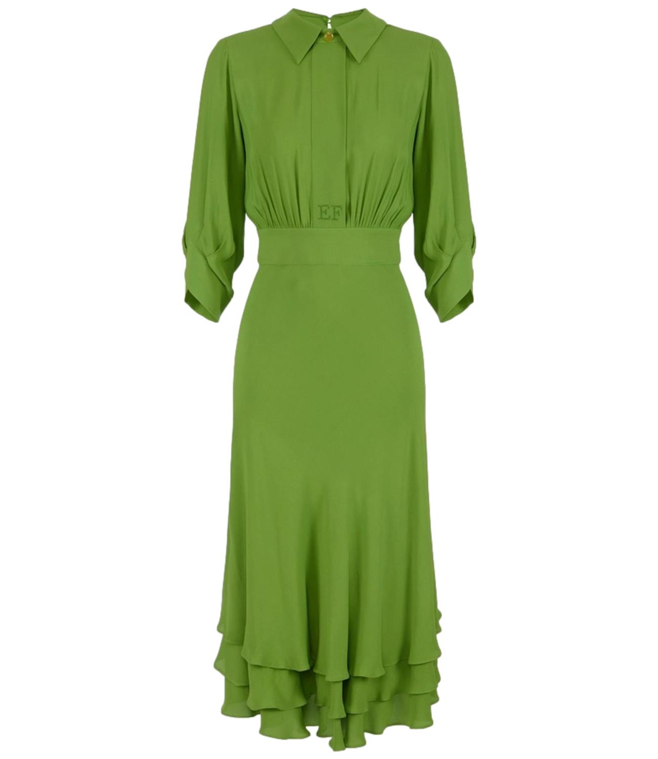 EF Abito in georgette verde donna
