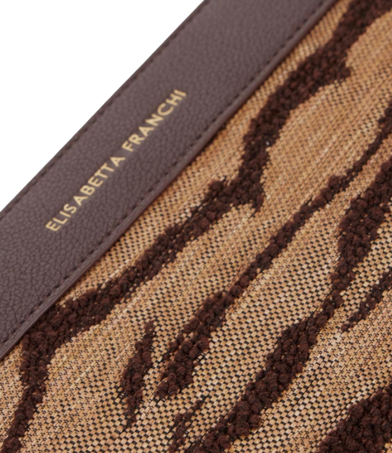 Borsa tigrata pochette cammello