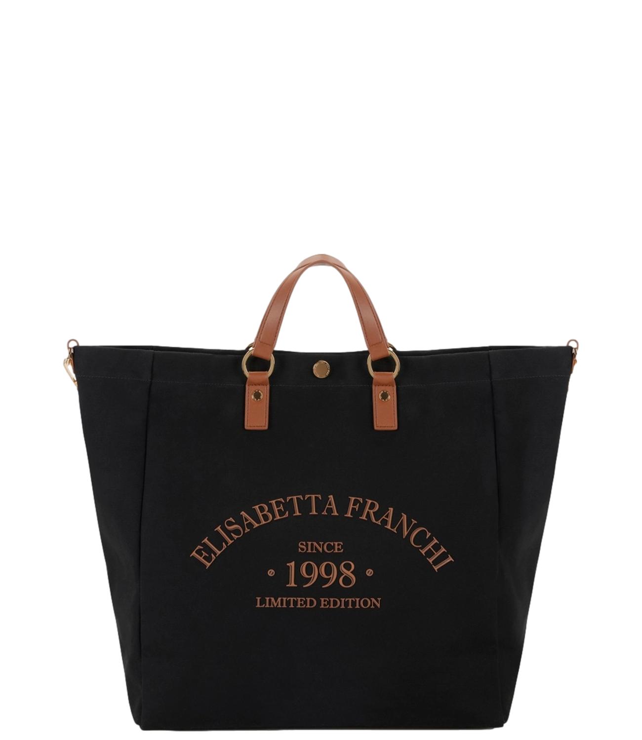 Borsa nera e marrone cuoio