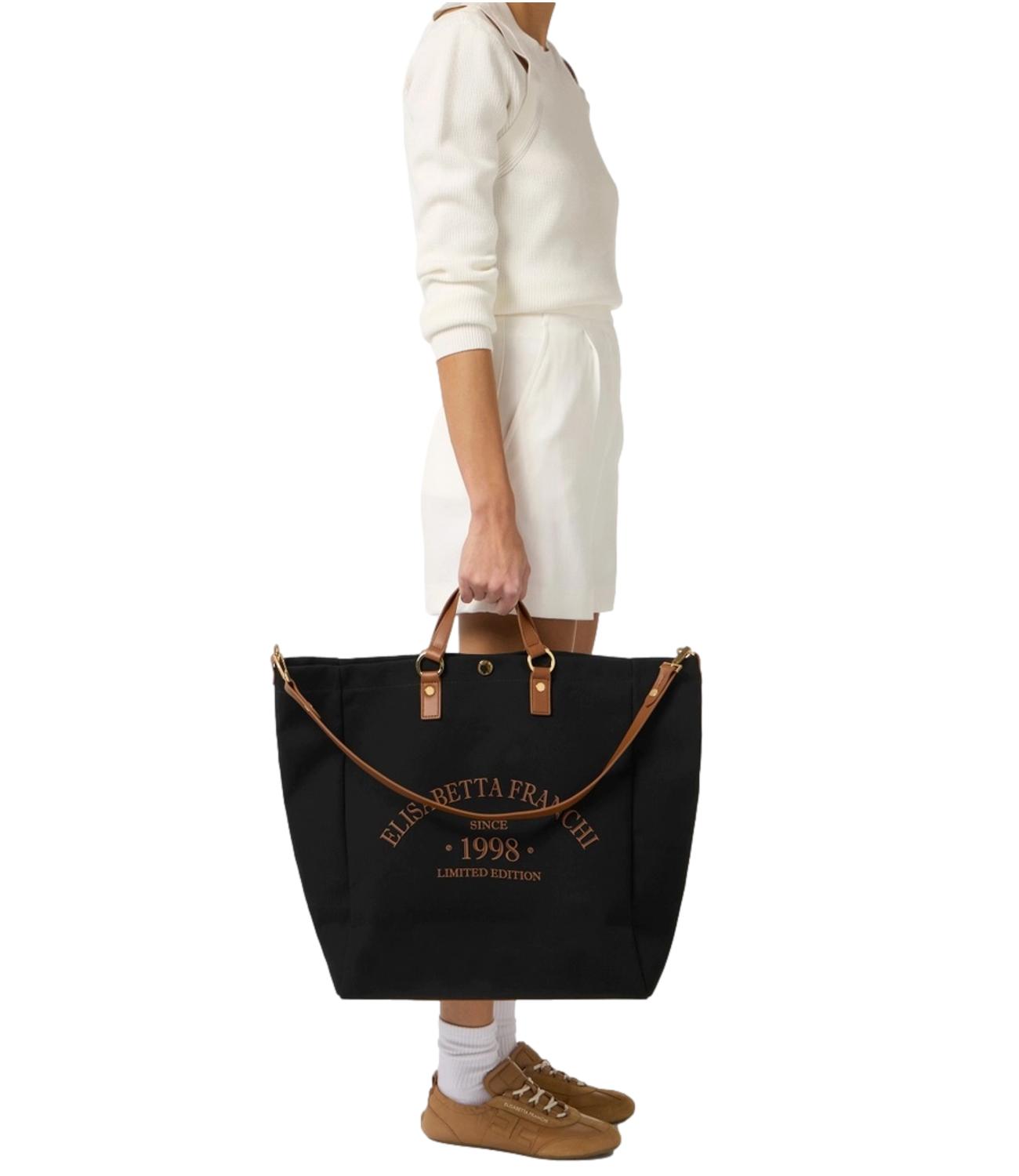 Borsa nera e marrone cuoio