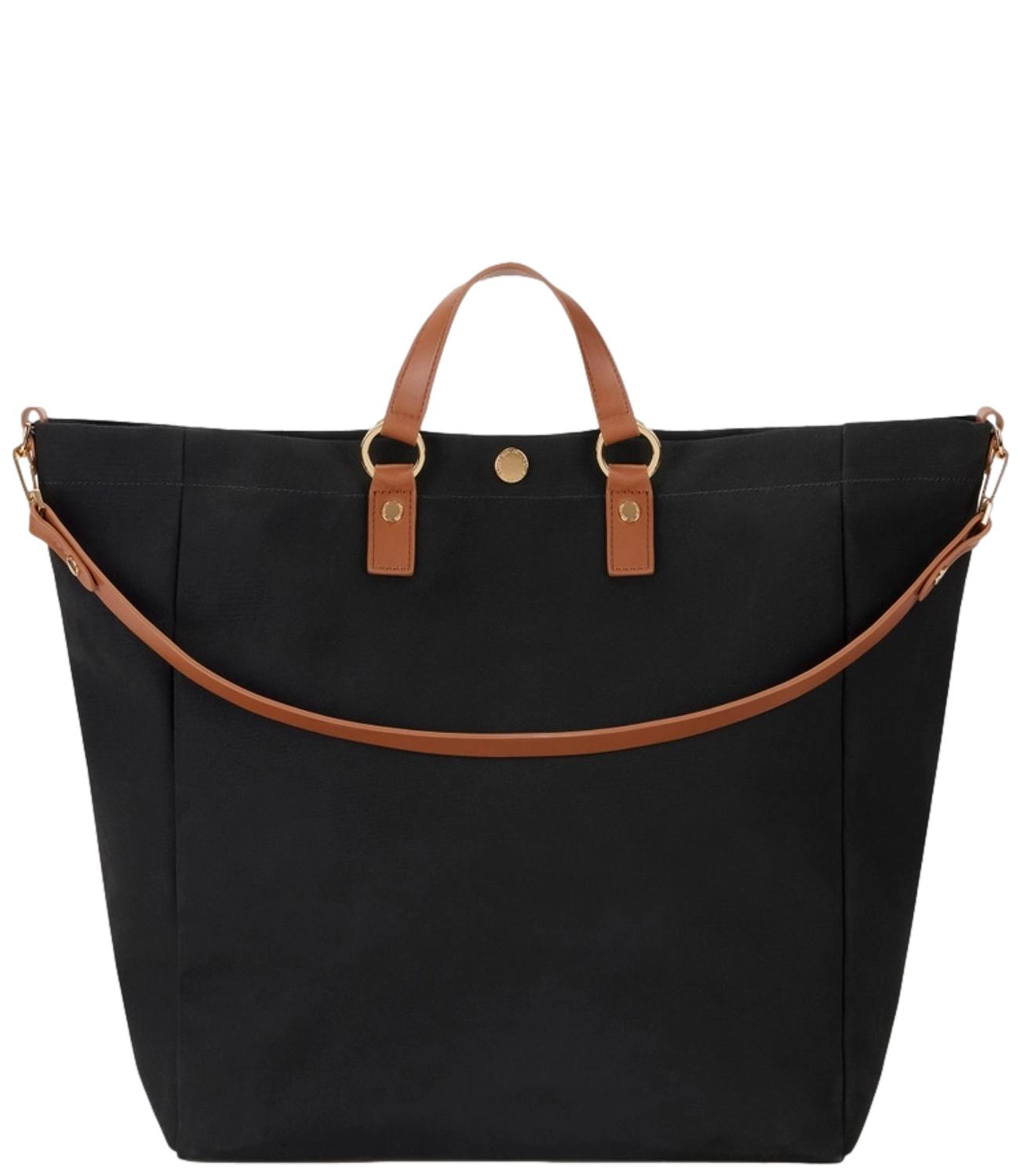 Borsa nera e marrone cuoio