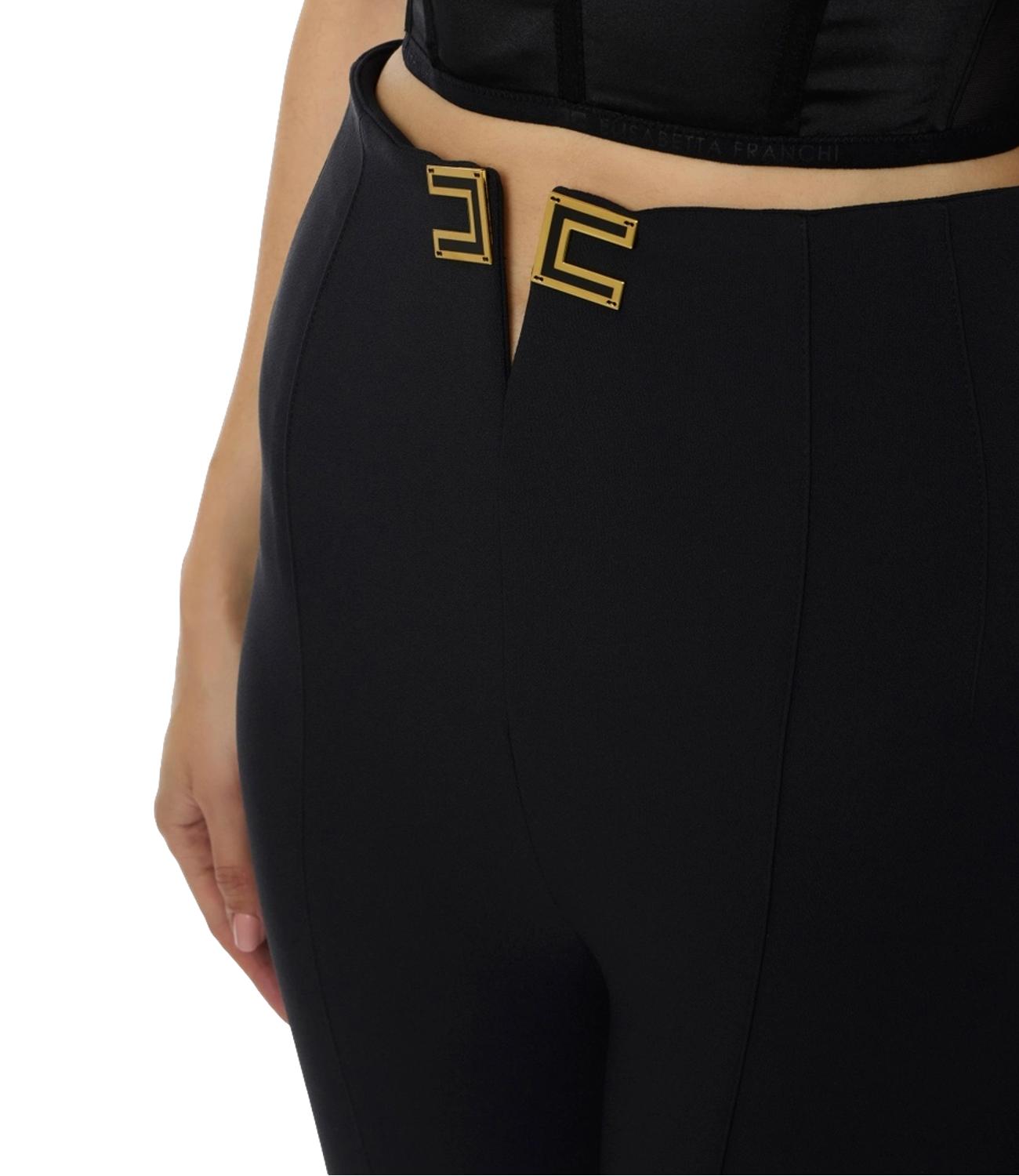 EF Pantalone in doppio crêpe stretch nero donna