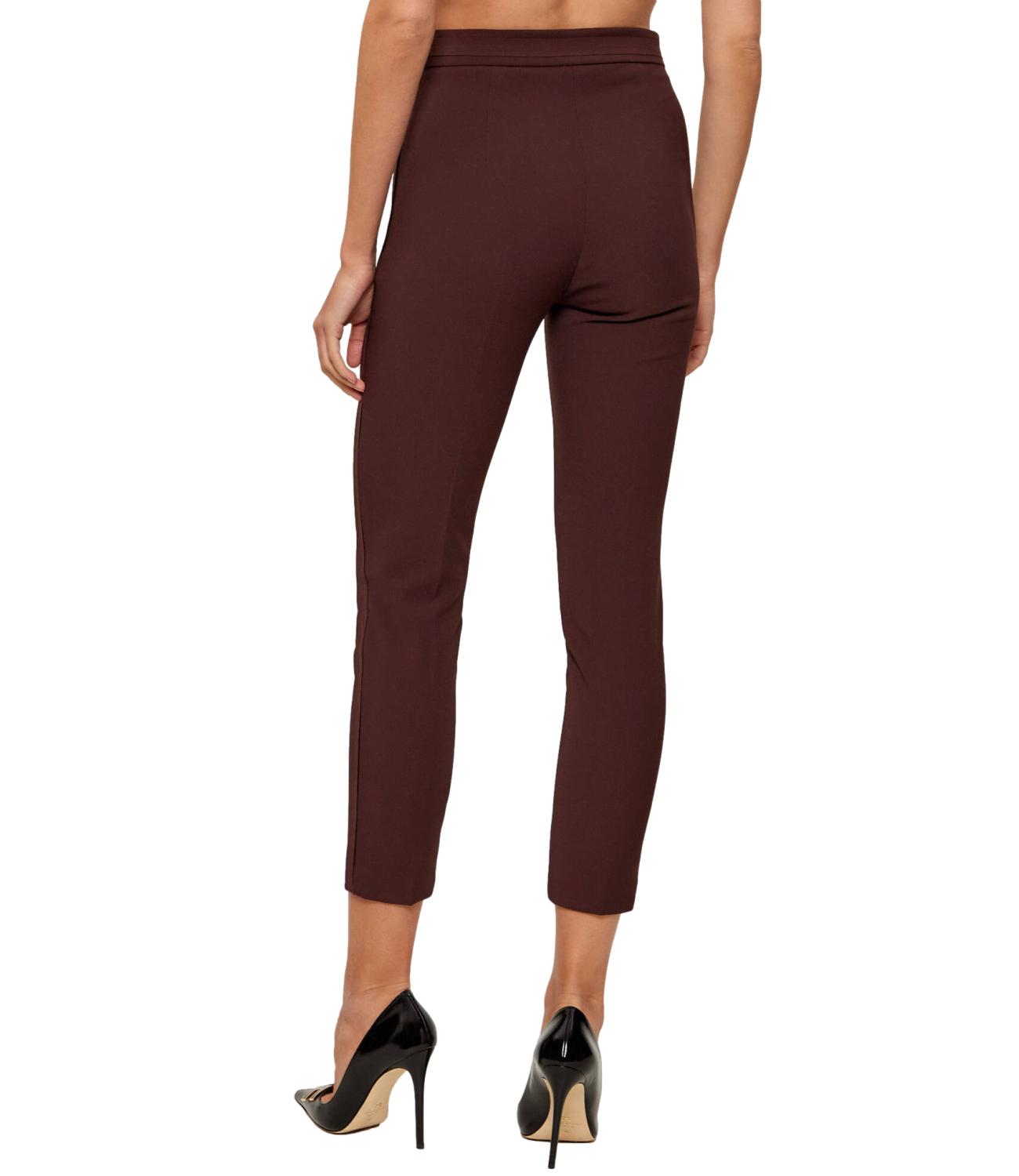 EF pantalone in doppio crêpe stretch cacao donna