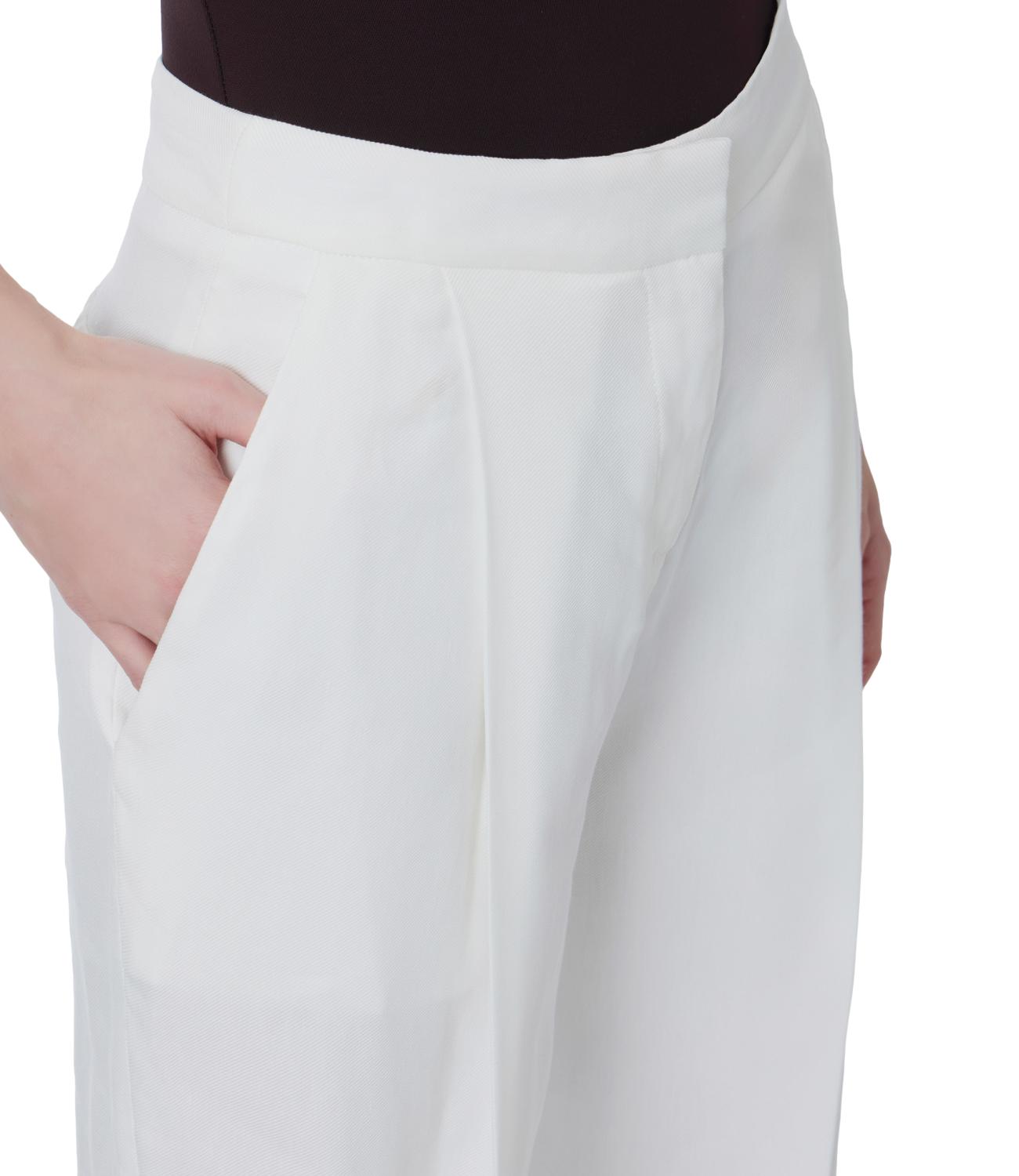 Ef pantalone avorio donna