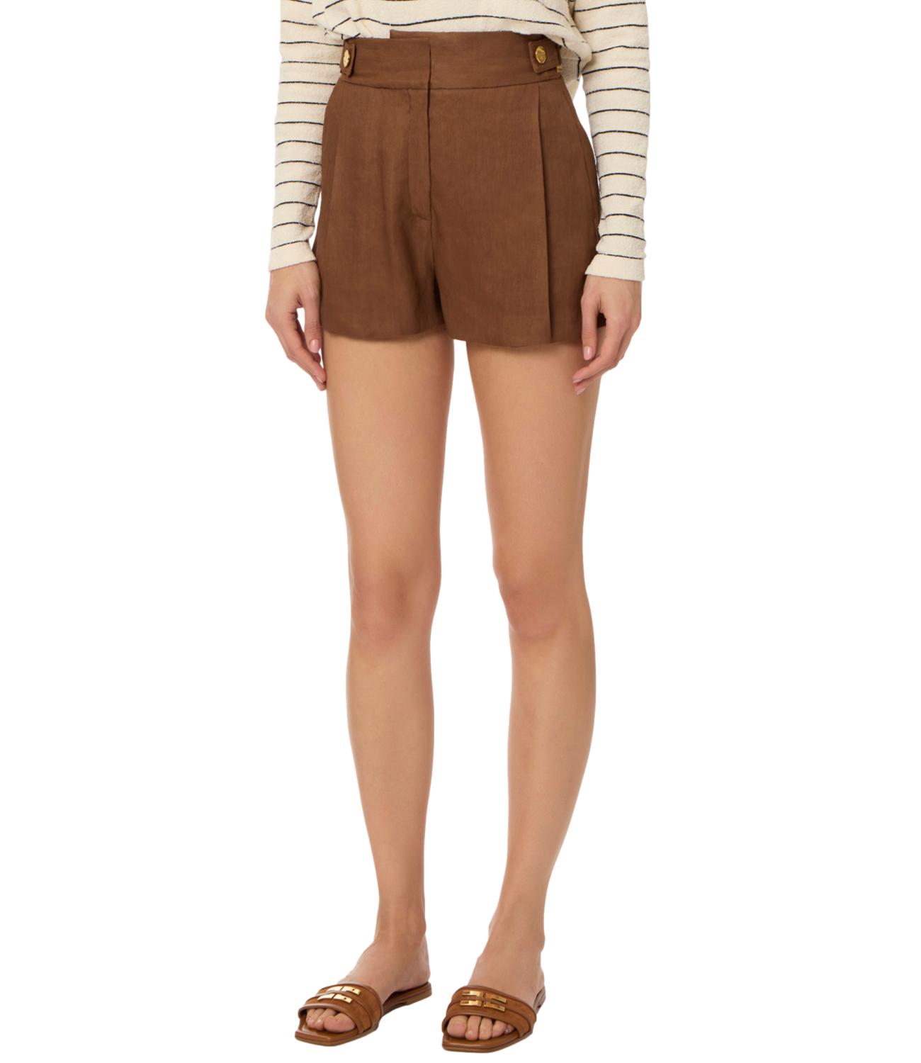 Elisabetta Franchi Shorts Cuoio Donna