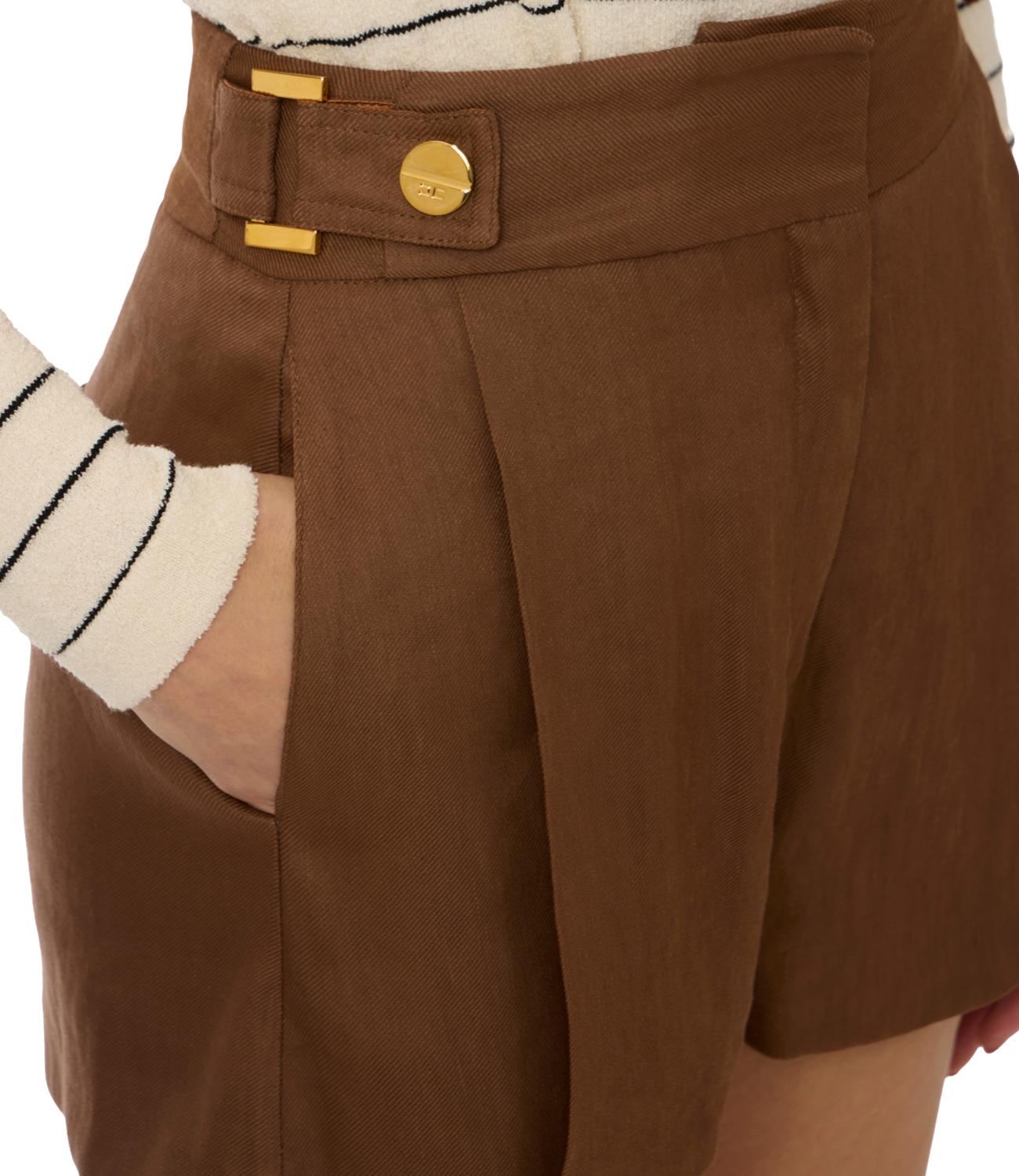 Elisabetta Franchi Shorts Cuoio Donna