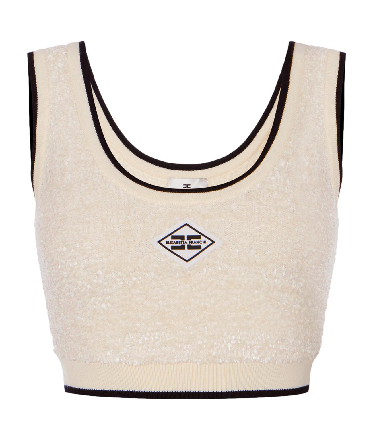 Ef top burro/nero donna