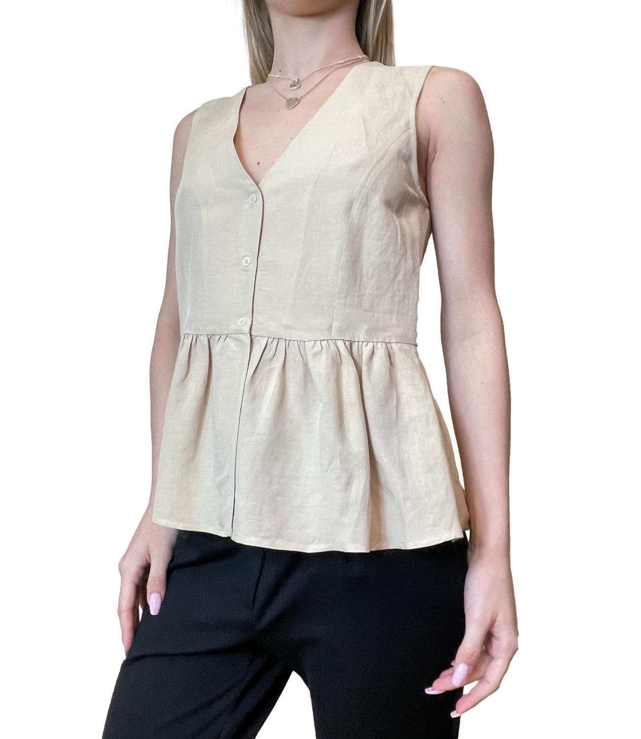 Emme Marella Top Emmelmo Beige Donna