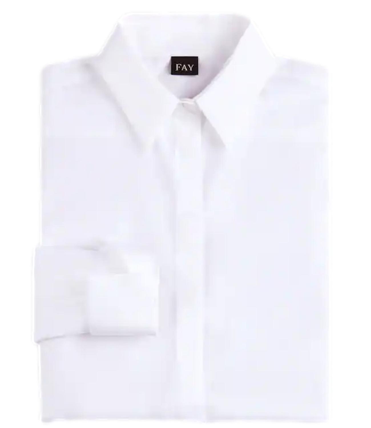 Fay Camicia in Popeline Stretch bianca da donna