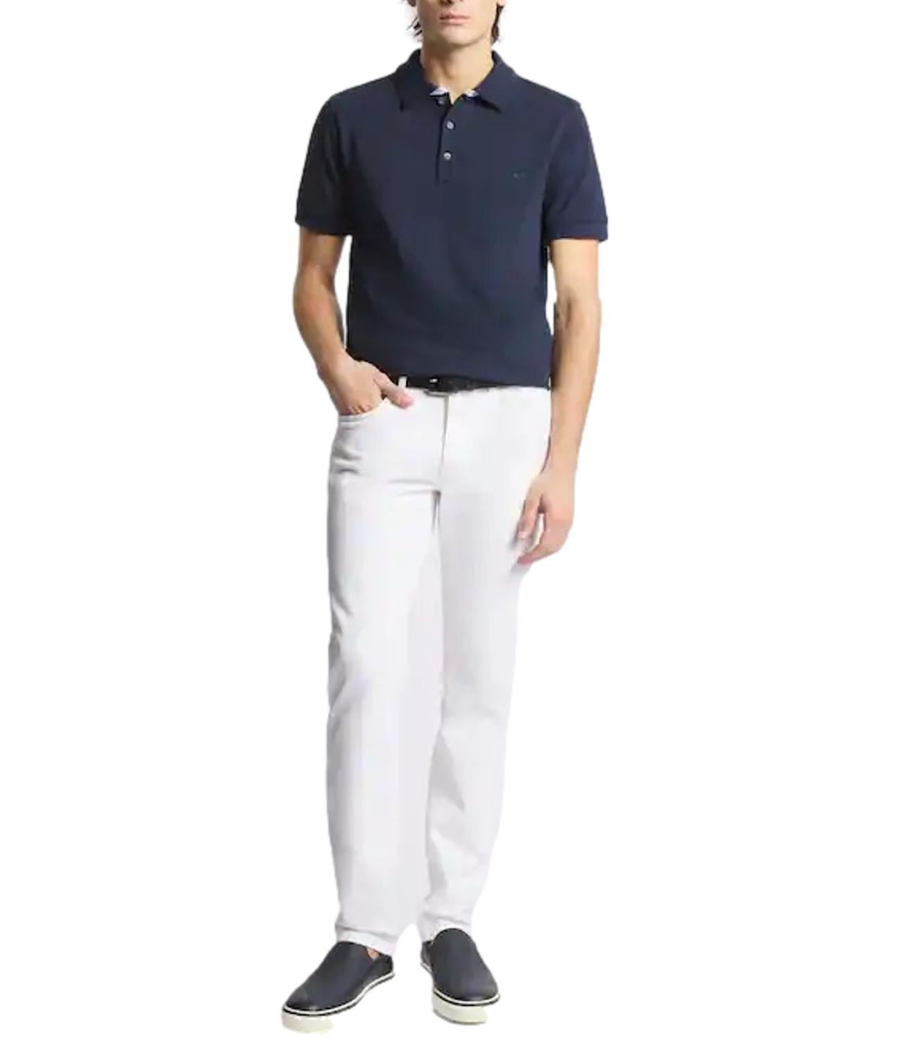 Fay Polo in Piquet Stretch blu