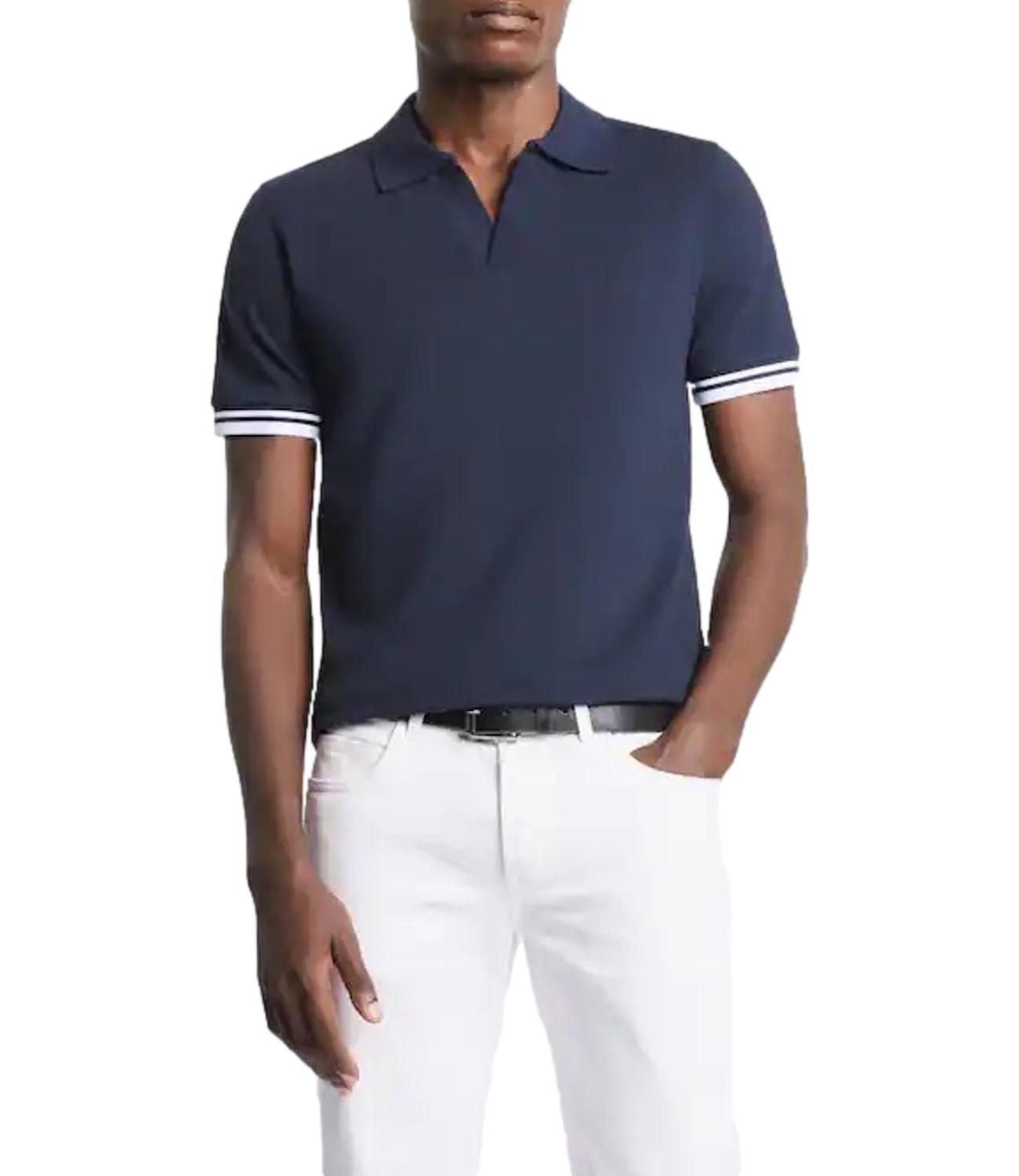 Fay Polo in Piquet Stretch blu uomo
