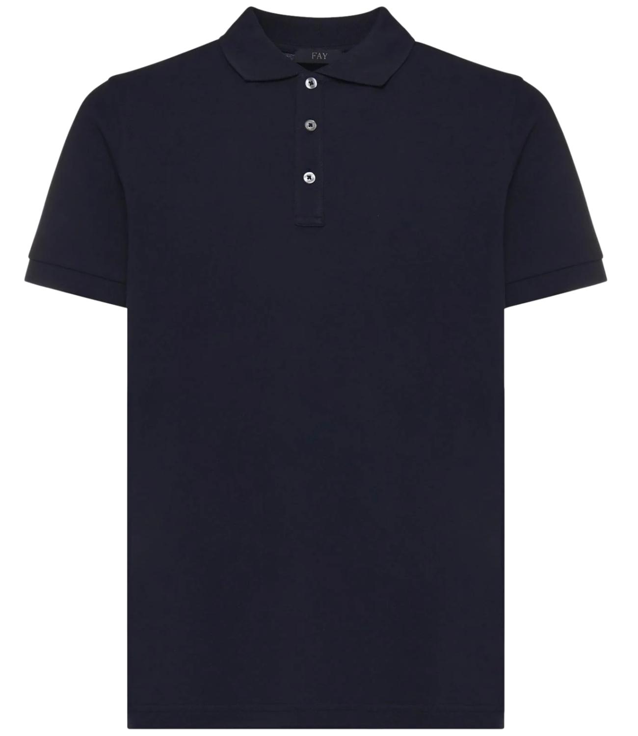 Fay Polo Piquet Stretch blu uomo