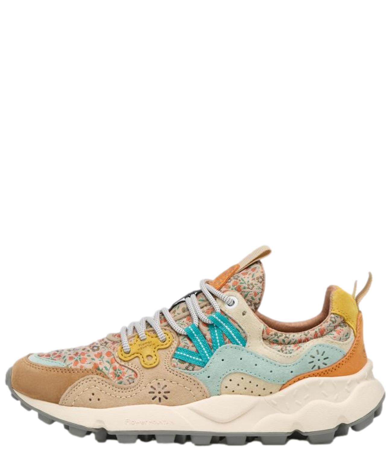 Sneakers Flower Mountain 001 2017817 67 Donna - ChestnuT-Light BluE-Orange