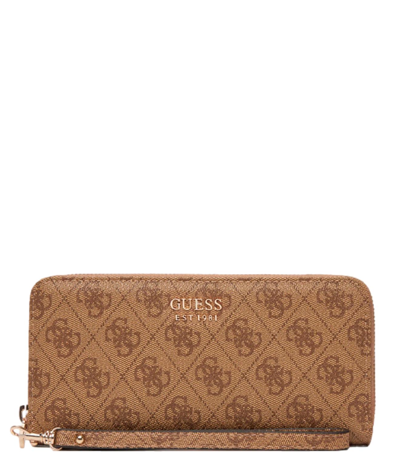 Guess Portafoglio Brenton Latte Logo Donna