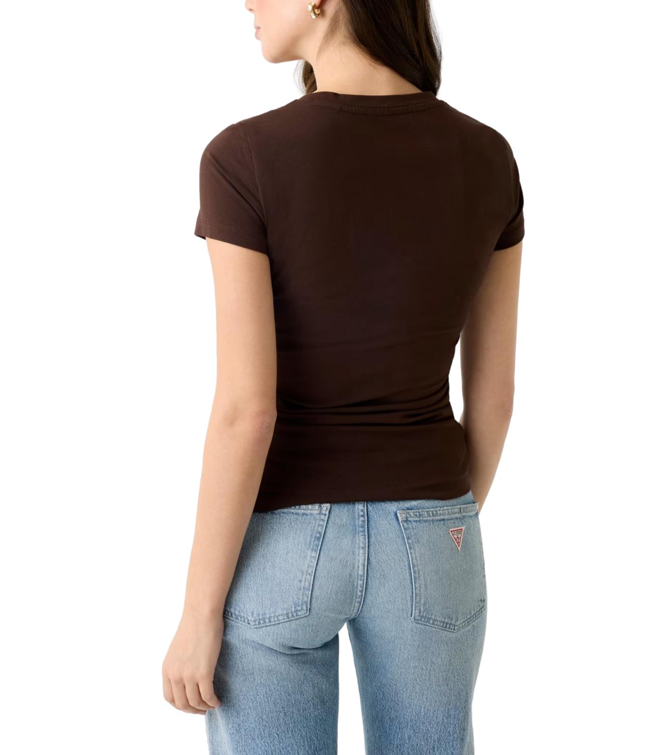 Guess T-shirt Zebra Triangle Tee Regal Brown Donna