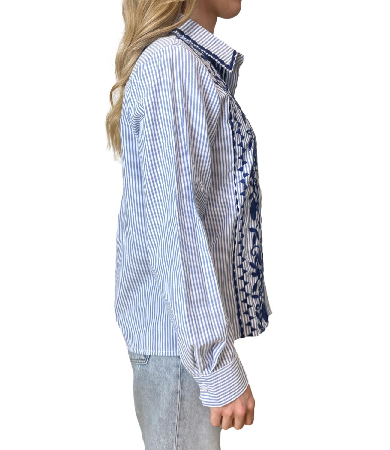 Have One Camicia Righe Blu Donna