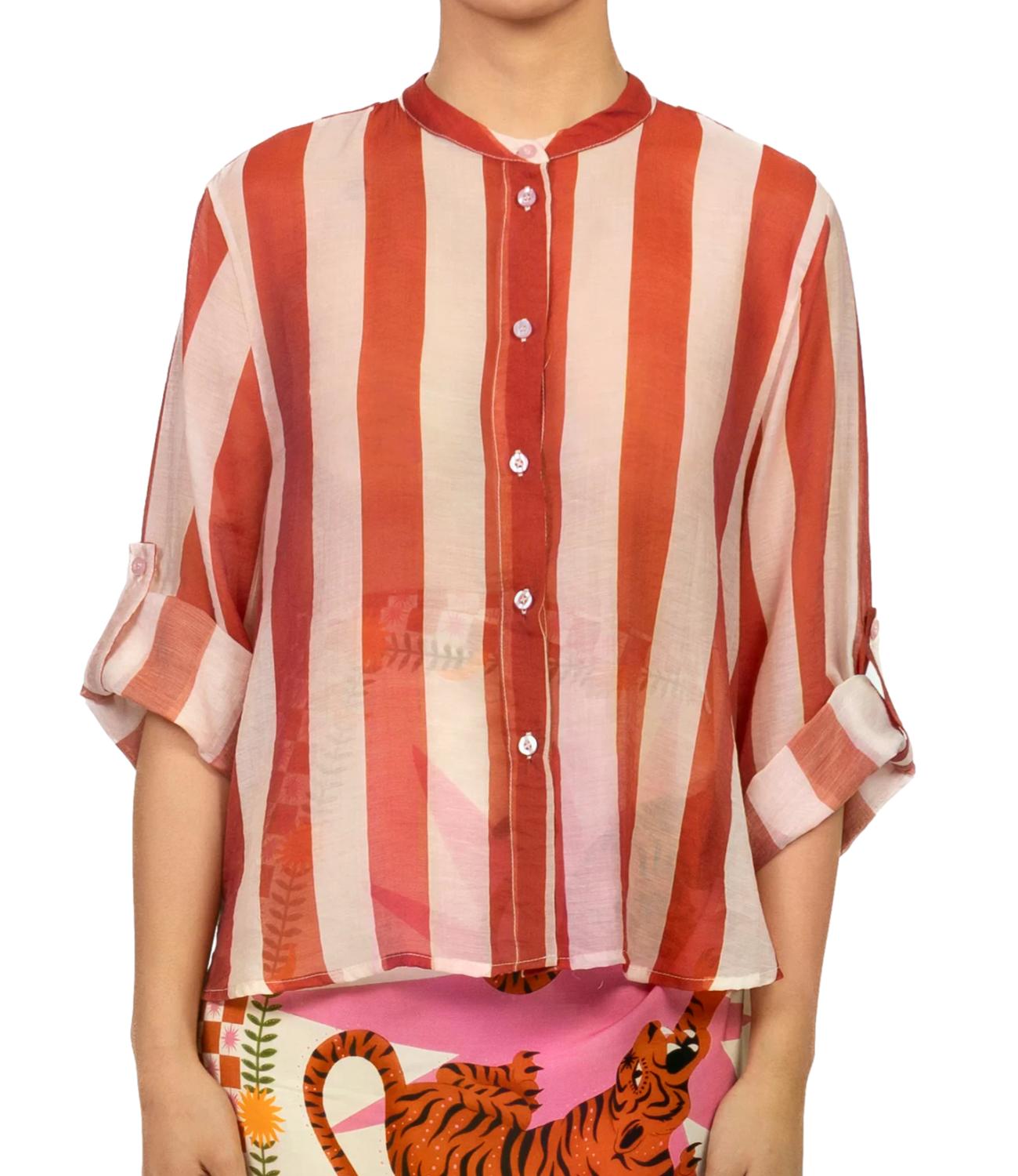 Camicia Have One CVS-Q422 Donna - Riga Burro/arancio