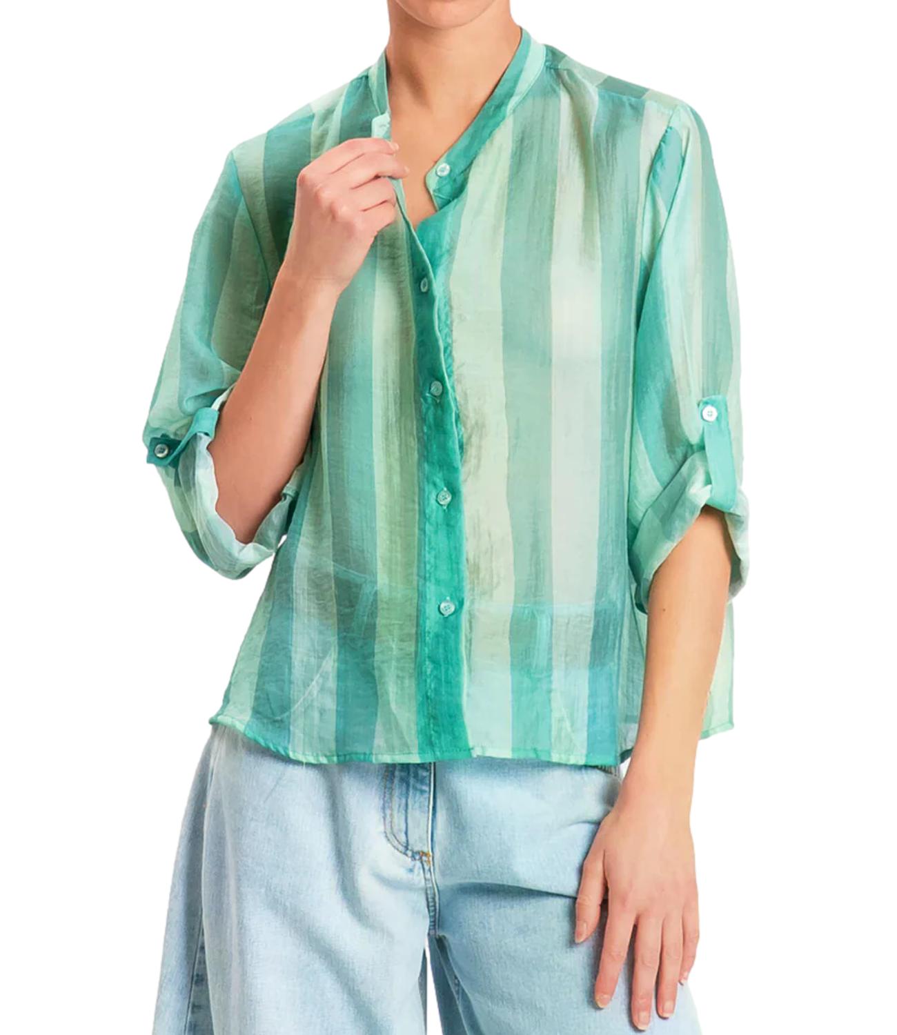 Camicia Have One CVS-Q422 Donna - Riga Turchese