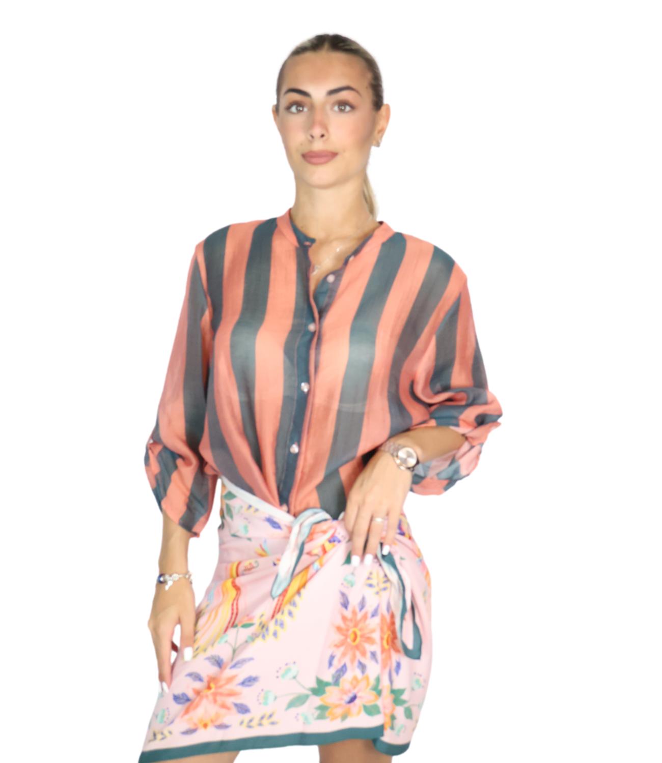 Camicia Have One CVS-Q422 Donna - Riga Carta Da Zucchero/cuoio