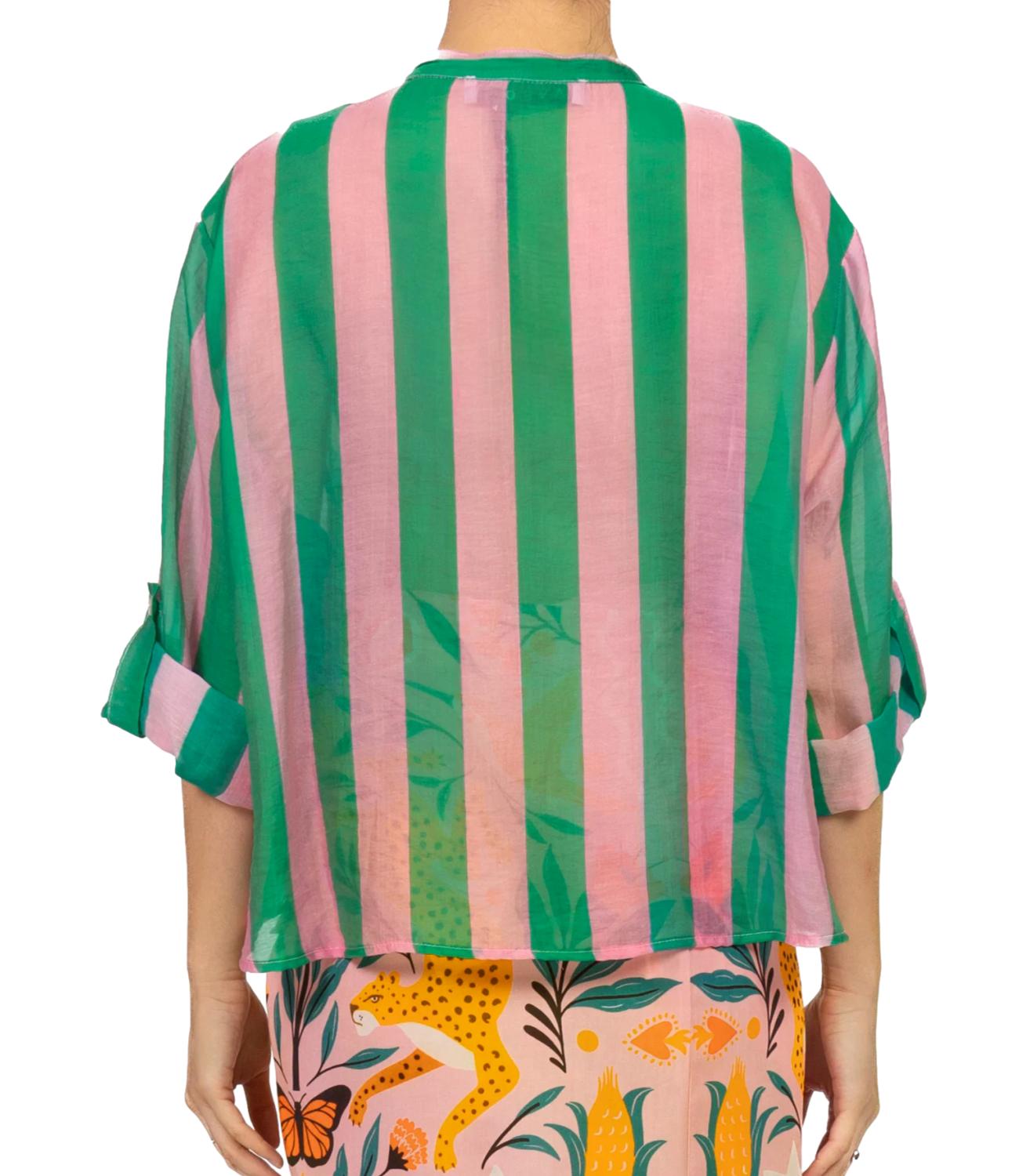 Camicia Have One CVS-Q422 Donna - Riga Rosa/verde