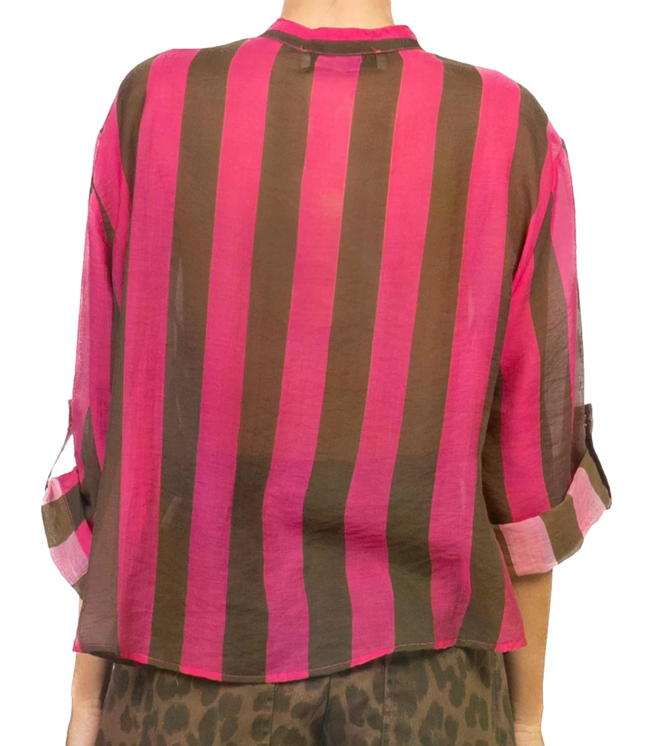 Camicia Have One CVS-Q422 Donna - Riga Marrone/fuxia