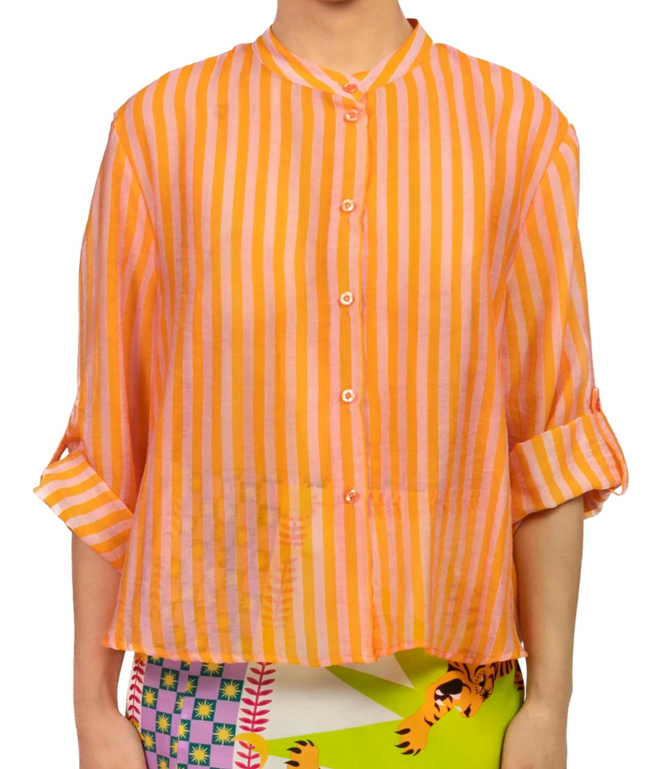 Camicia Have One CVS-Q423 Donna - Riga Arancio/rosa