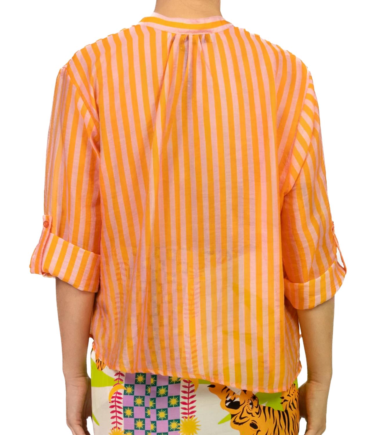 Camicia Have One CVS-Q423 Donna - Riga Arancio/rosa