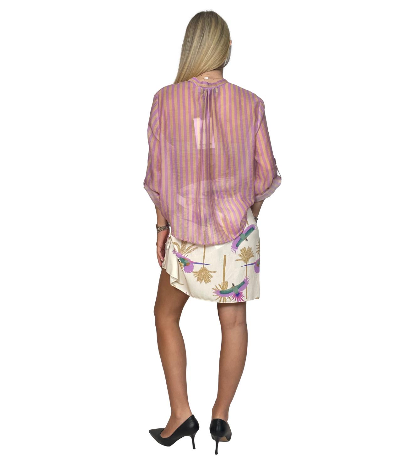 Camicia Have One CVS-Q423 Donna - Riga Lilla/beige