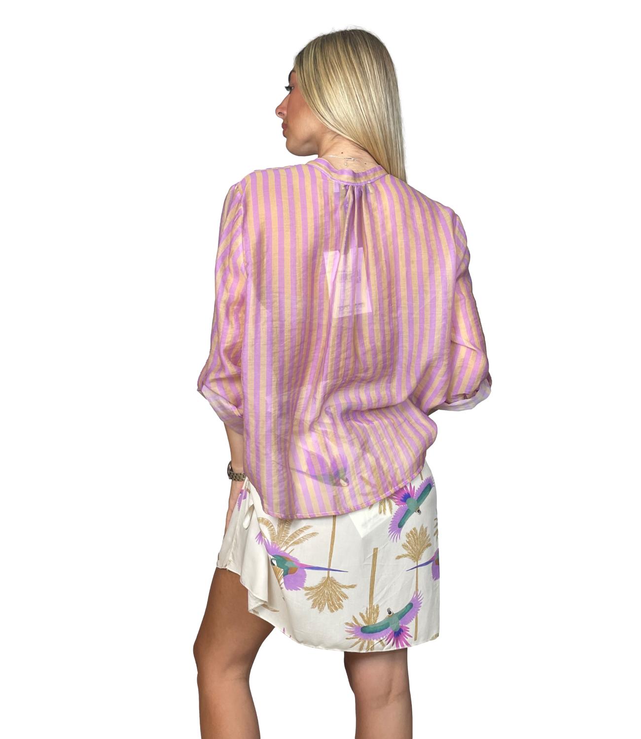 Camicia Have One CVS-Q423 Donna - Riga Lilla/beige