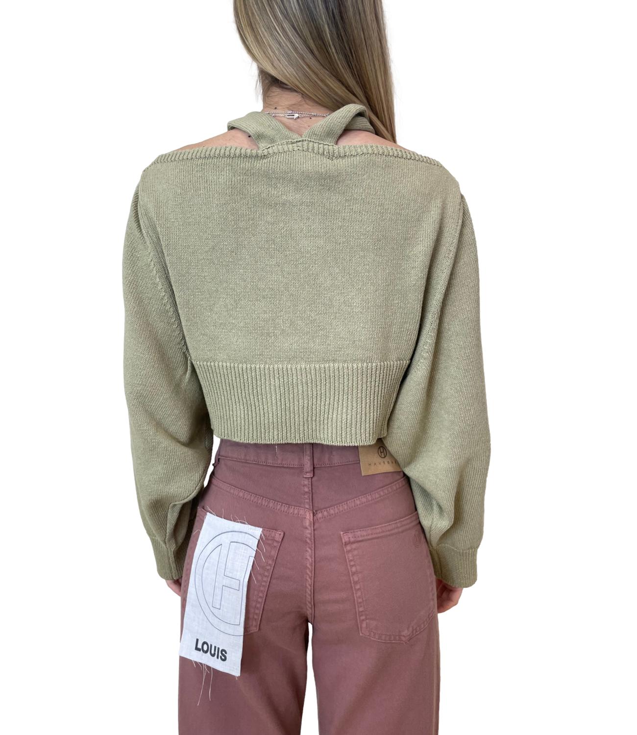 Marella Monochrome canotta Mlmorata verde donna