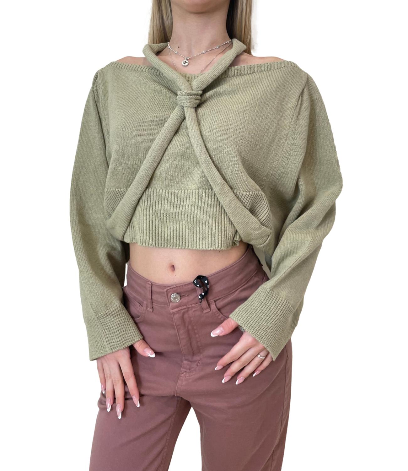 Marella Monochrome canotta Mlmorata verde donna
