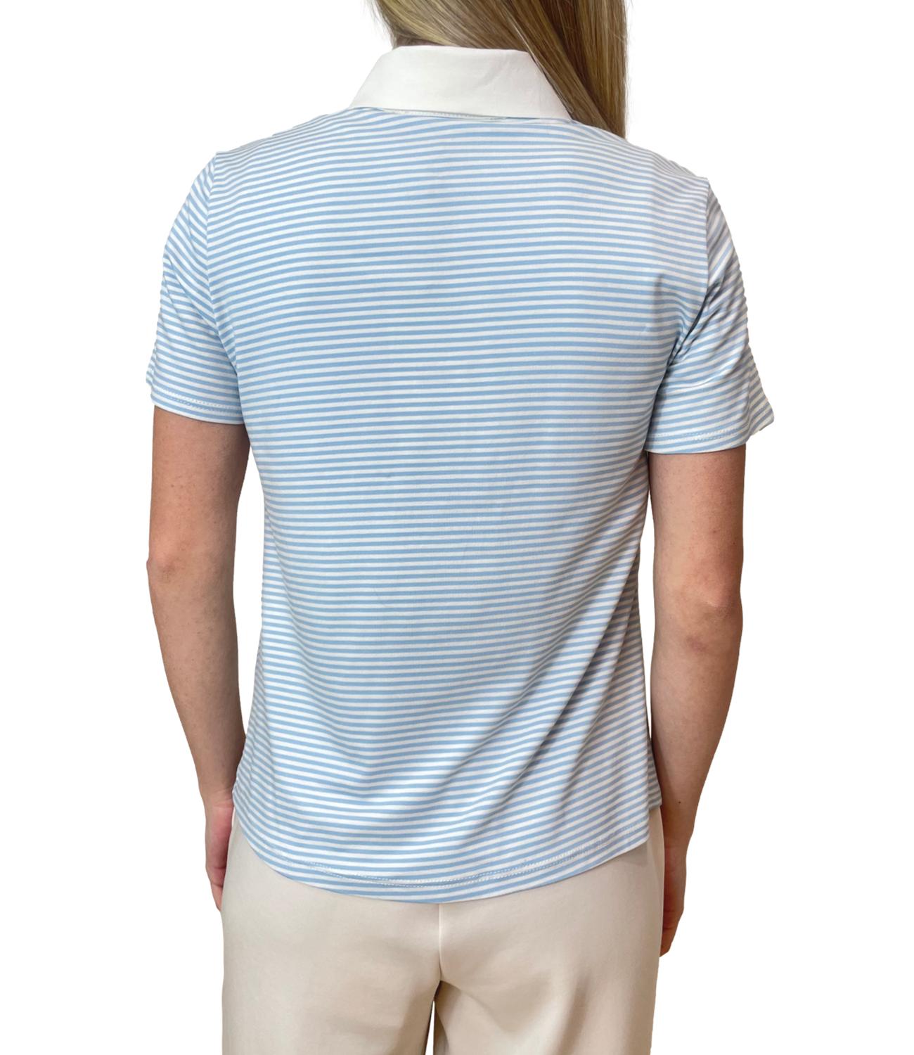 Have One Polo Righe Celeste Donna