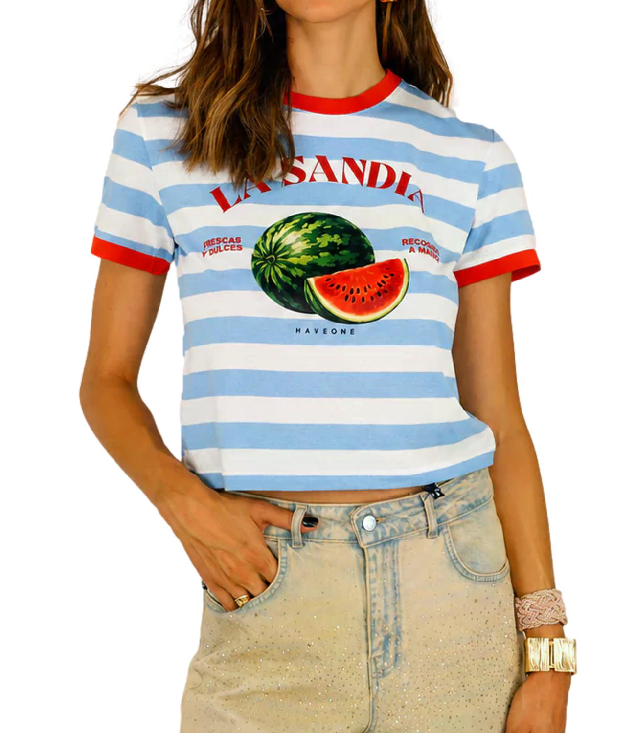 T-Shirt Have One TSH-Q248 Donna - Latte/cielo