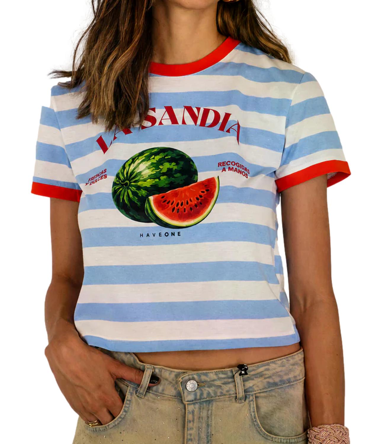 T-Shirt Have One TSH-Q248 Donna - Latte/cielo