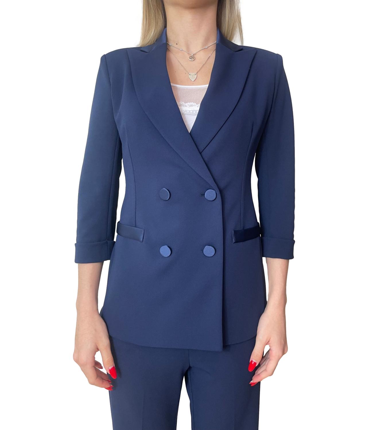 Imperial Giacca Doppiopetto Blu Donna