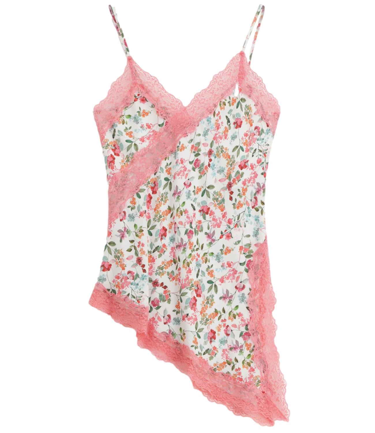 Imperial Canotta Panna/Rosa Floreale Donna