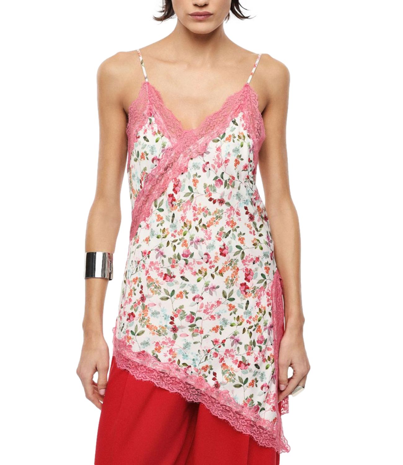 Imperial Canotta Panna/Rosa Floreale Donna