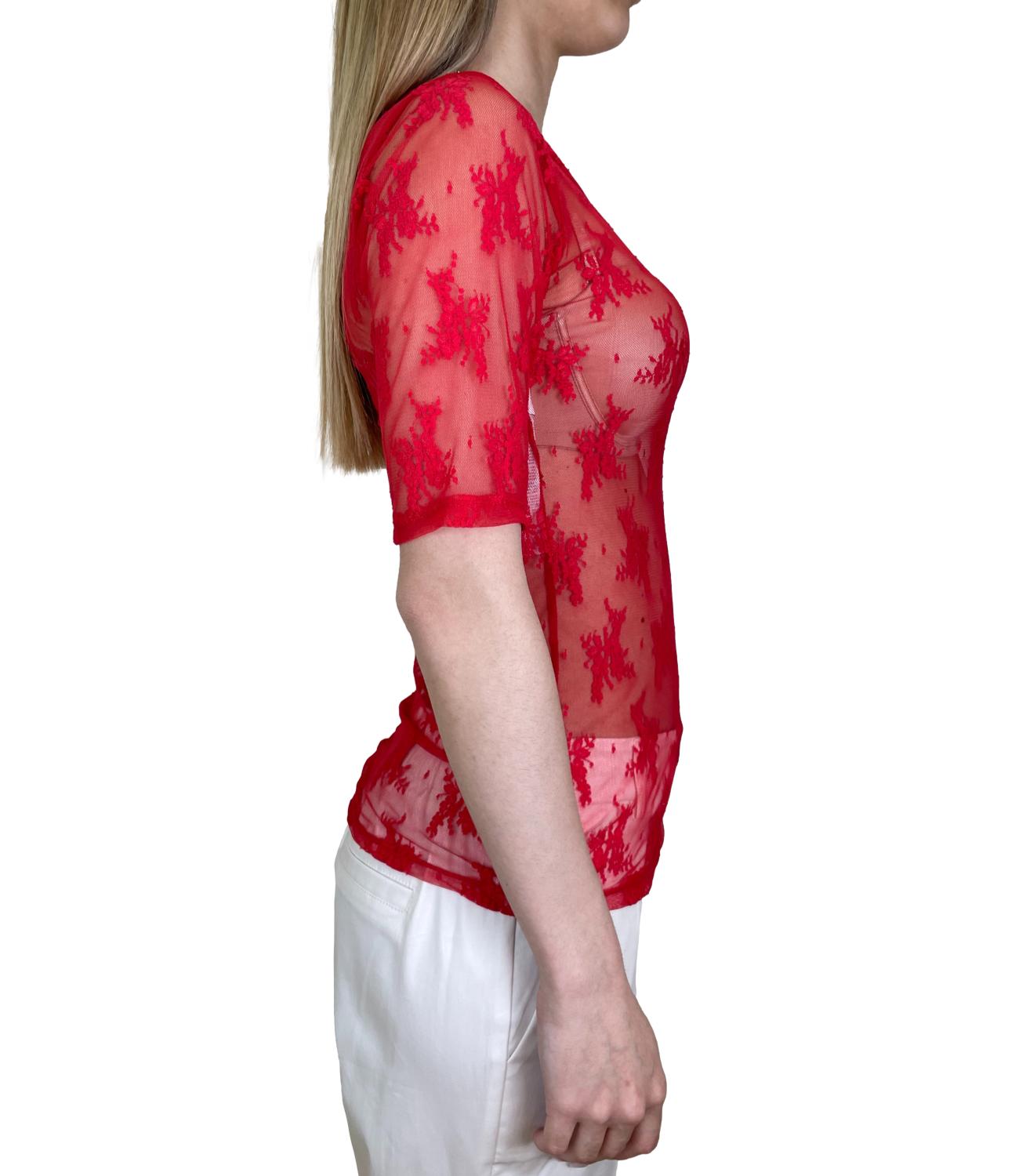 Imperial T-shirt Pizzo Rosso Donna