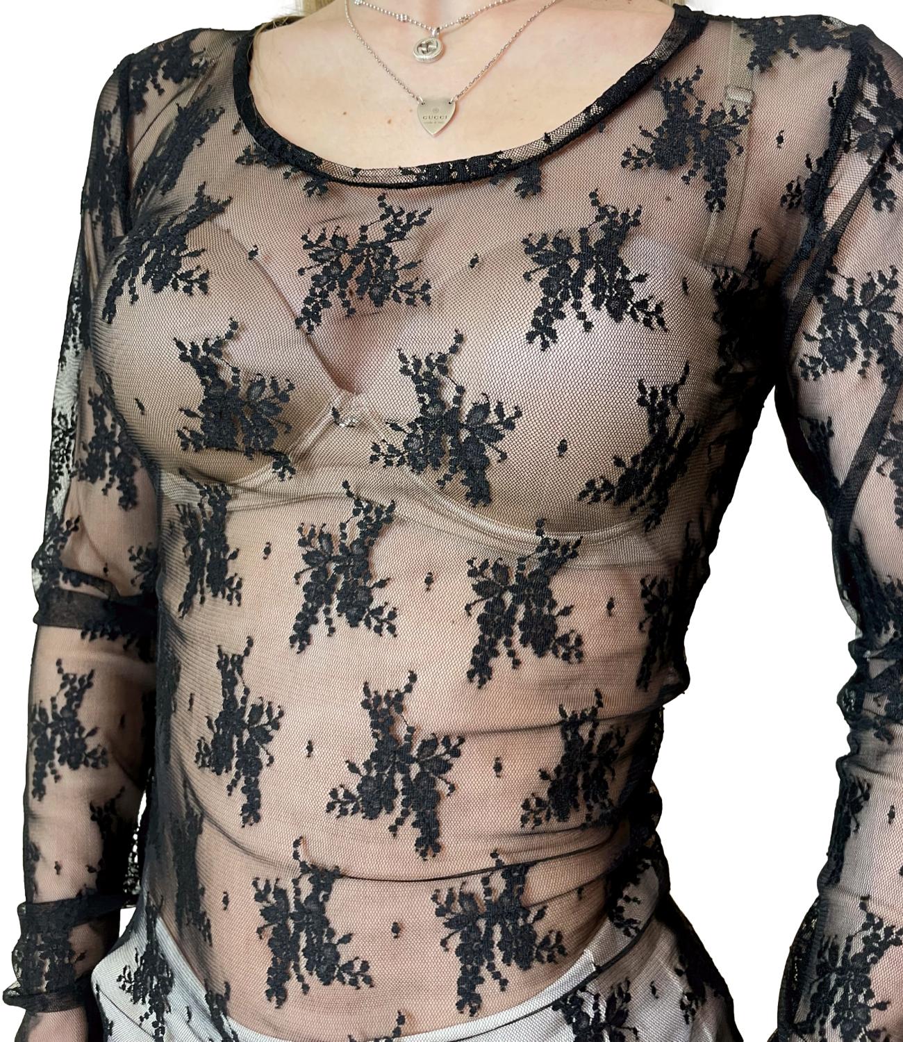 Imperial Camicia Pizzo Nero Donna
