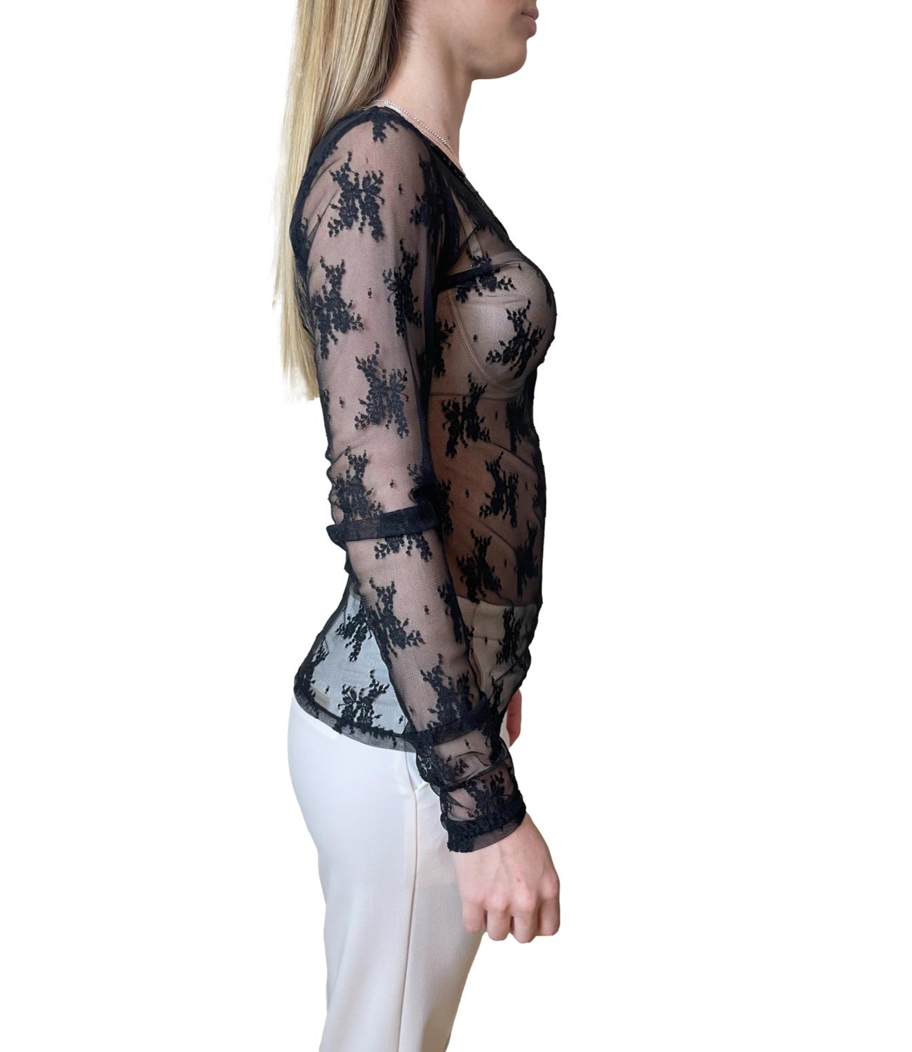Imperial Camicia Pizzo Nero Donna