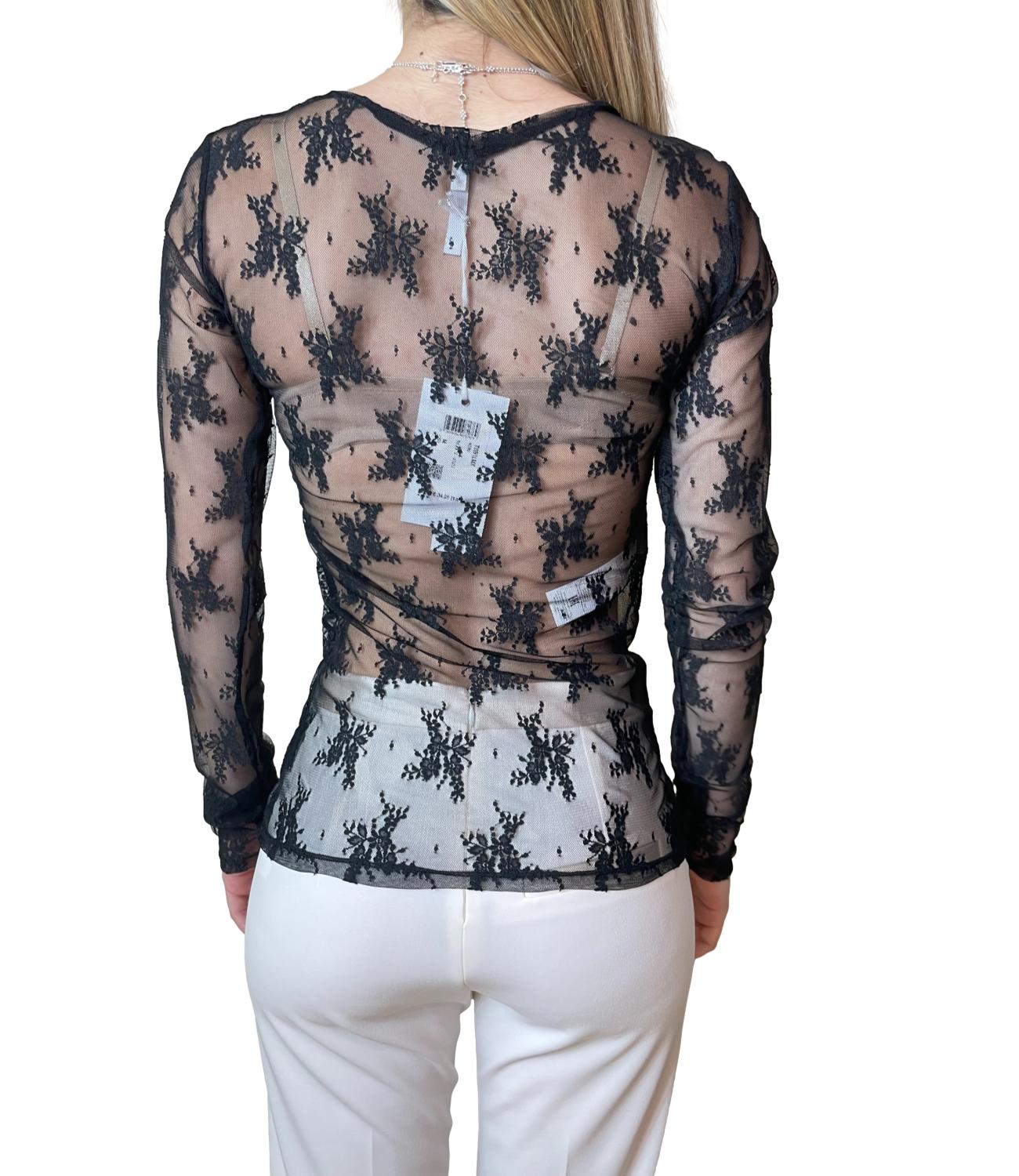 Imperial Camicia Pizzo Nero Donna
