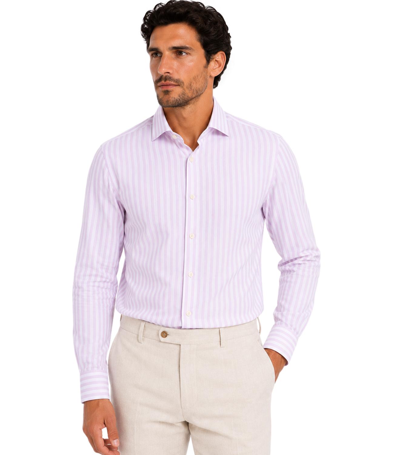 Camicia lino e cotone Impure IM26SSSM RILEY365 Uomo - Pink Stripe