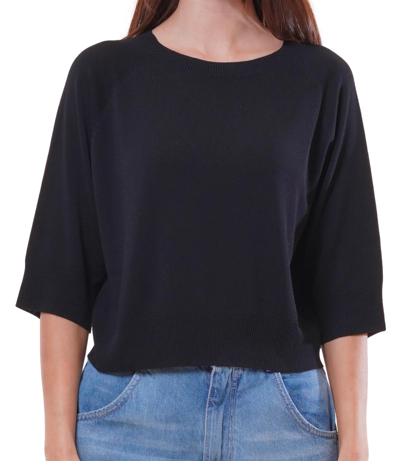 Kontatto Maglia Girocollo Nero Donna