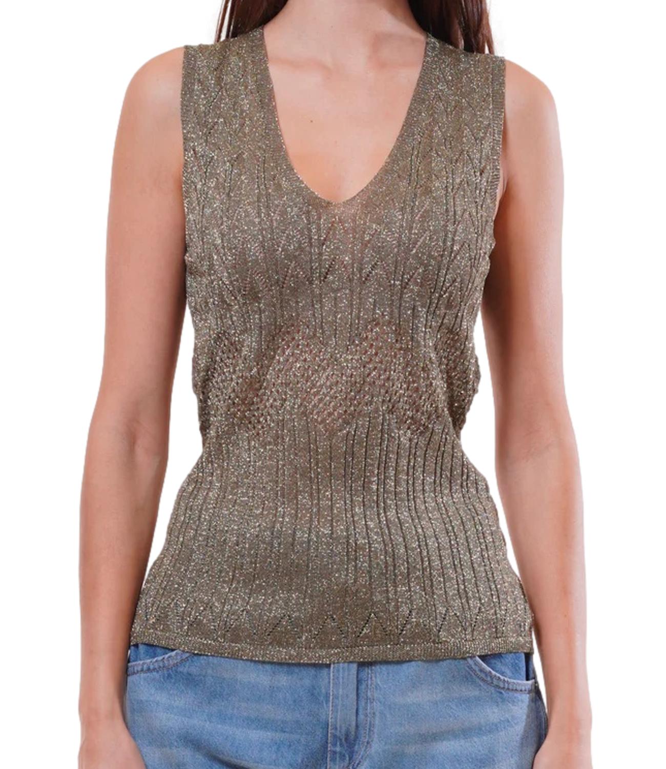 Kontatto Top Traforato Militare Donna