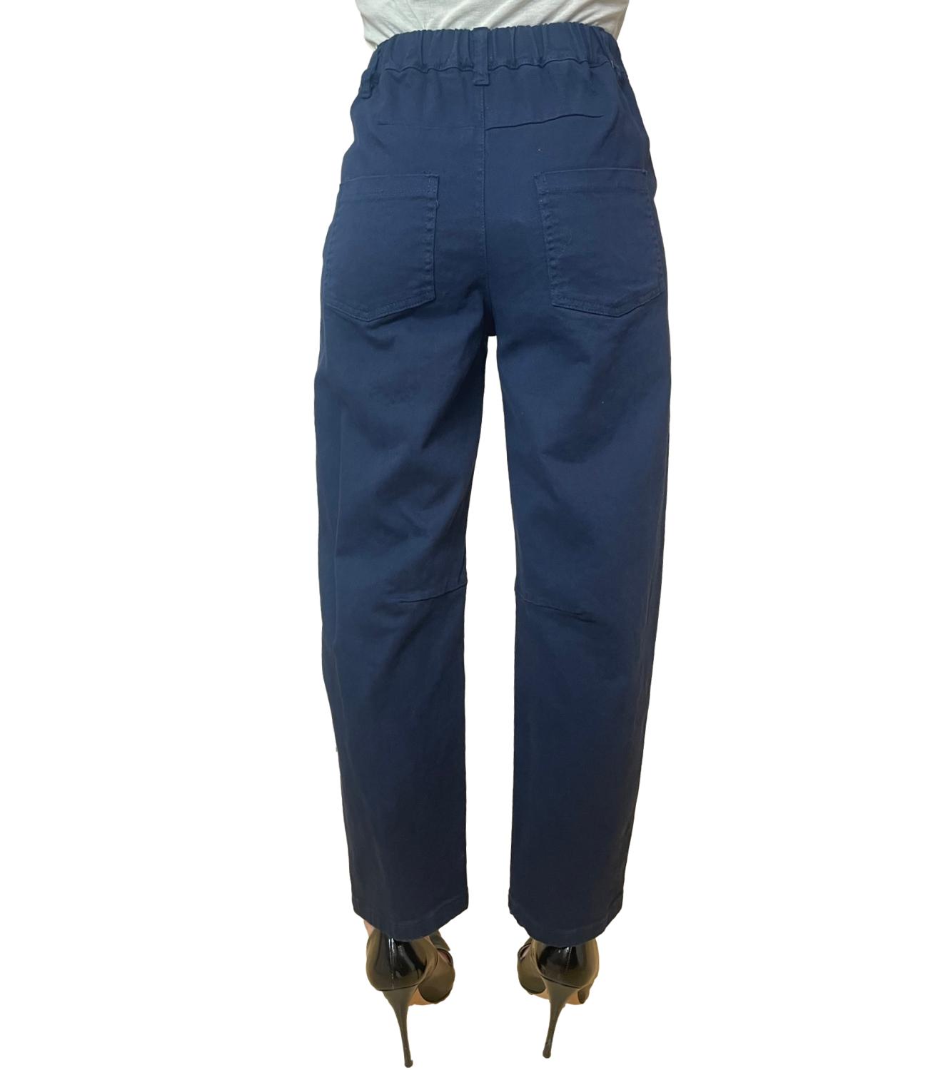 Kontatto Pantalone Barrell Blu Donna