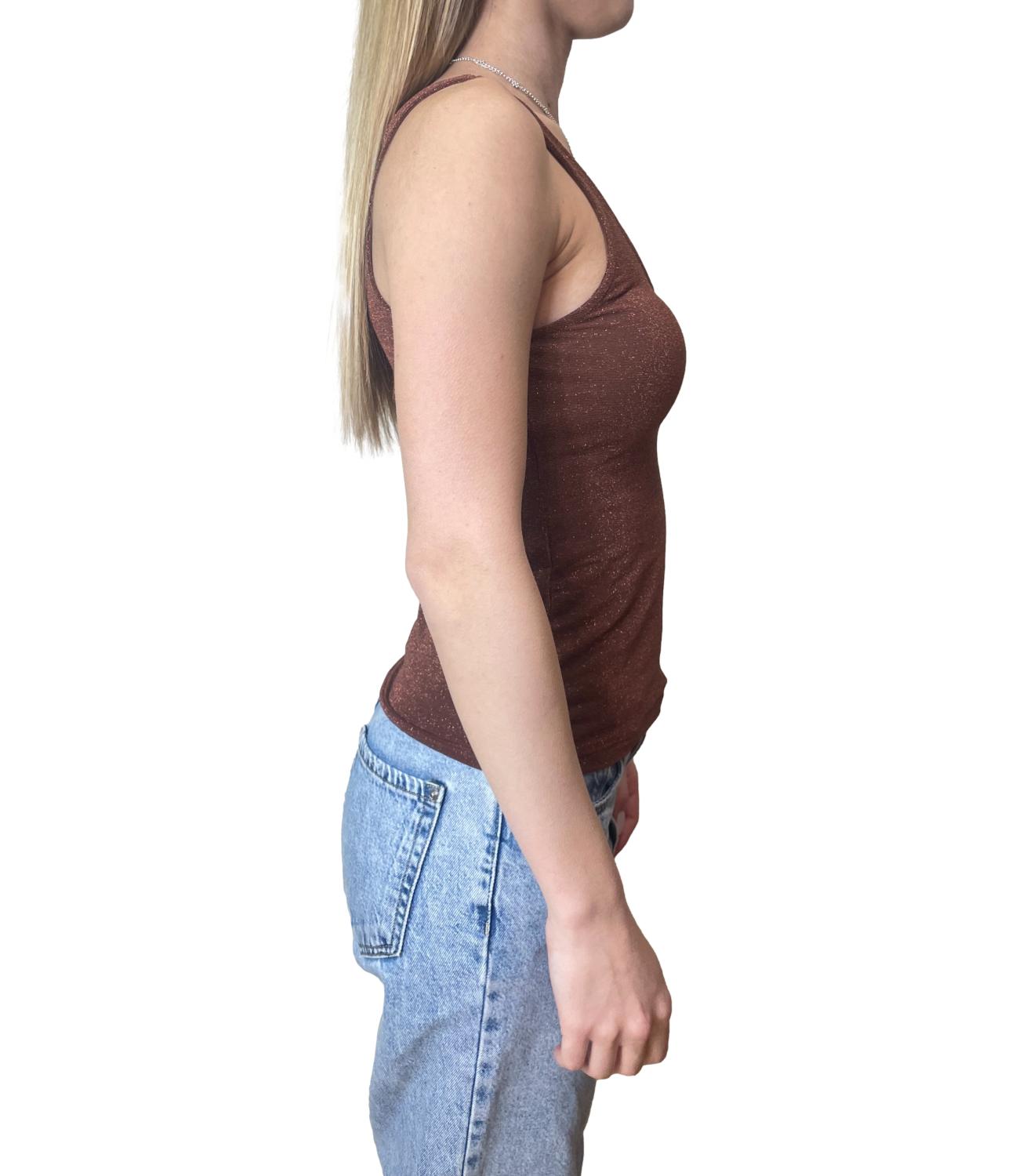 Kontatto Canotta Lurex Ruggine Donna